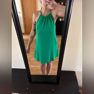 Green Halter Neck Dress